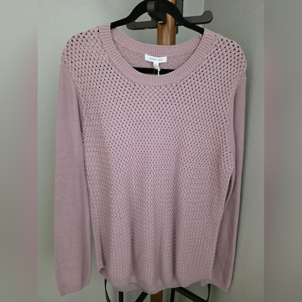 August Mist Textured Knit Sweater